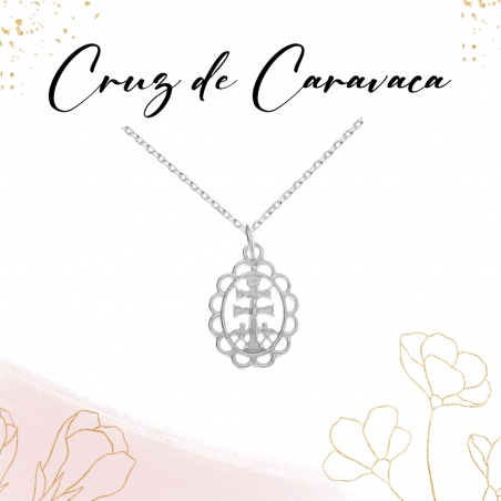Collar cruz de Caravaca Plata de Ley