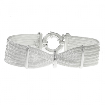 Pulsera malla pasadores Plata de Ley