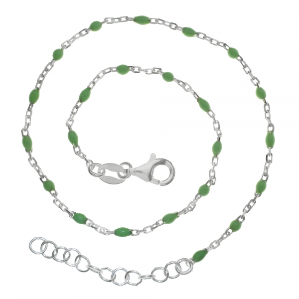 Tobillera detalles esmalte verde