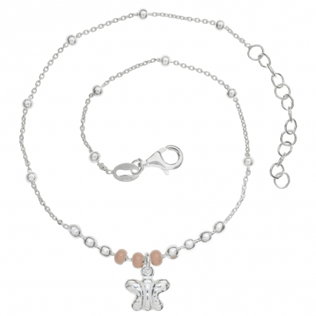 Tobillera bolitas con mariposa