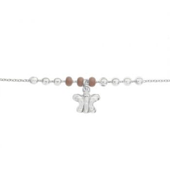 Tobillera bolitas con mariposa 2