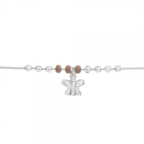 Tobillera bolitas con mariposa