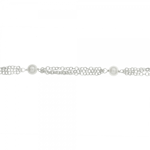 Pulsera triple vuelta con perlas