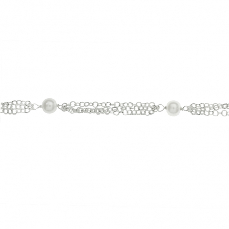 Pulsera triple vuelta con perlas