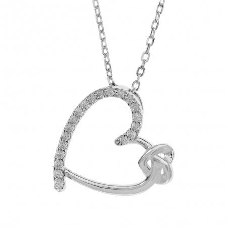 Collar corazón con circonitas