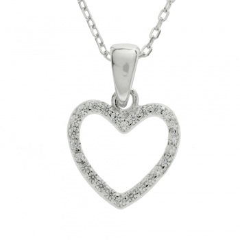 Collar corazón de circonitas