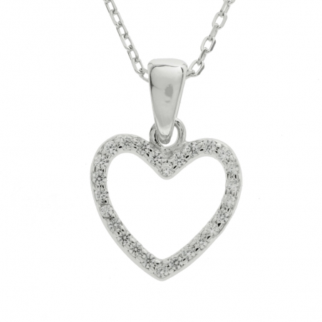 Collar corazón de circonitas