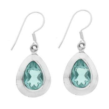 Pendientes gota de aguamarina