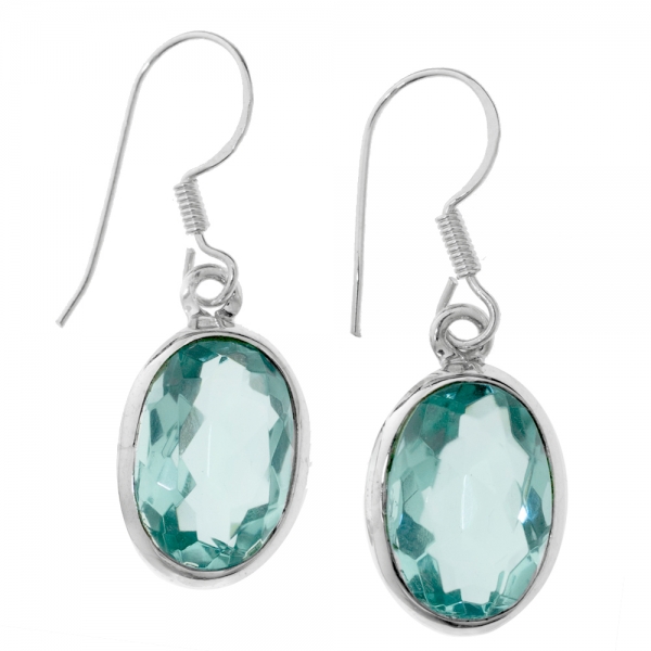 Pendientes aguamarina óvalo