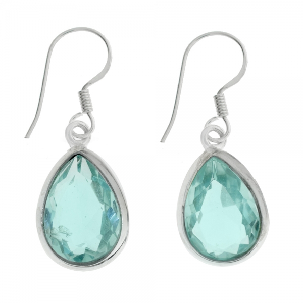 Pendientes gota aguamarina