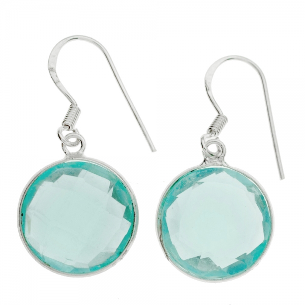 Pendientes redondos aguamarina