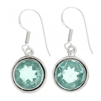 Pendientes redondos aguamarina