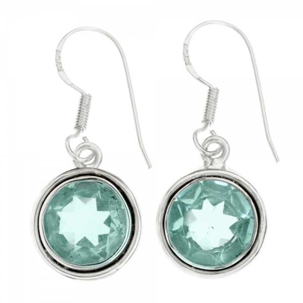 Pendientes redondos aguamarina