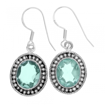 Pendientes óvalo de aguamarina