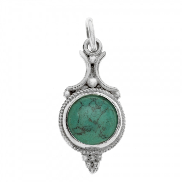 Colgante étnico redondo piedra natural