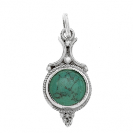 Colgante étnico redondo piedra natural