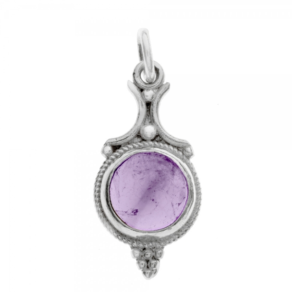 Colgante étnico redondo piedra natural