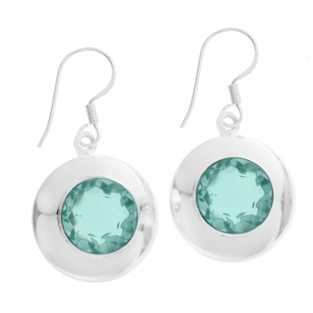 Pendientes redondos aguamarina