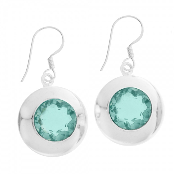 Pendientes redondos aguamarina