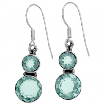Pendientes doble aguamarina