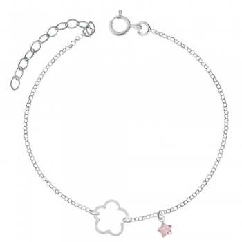 Tobillera flor minimalista Plata de Ley