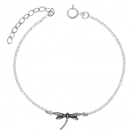 Tobillera libélula Plata de Ley