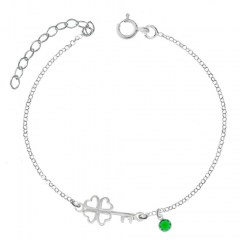 Tobillera llave con trébol de la Suerte