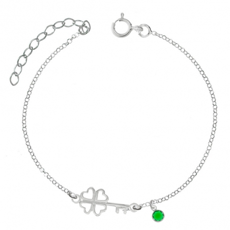 Tobillera llave con trébol de la Suerte