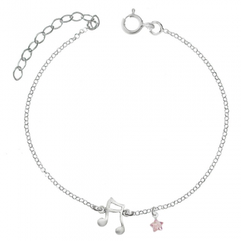 Tobillera nota musical Plata de Ley