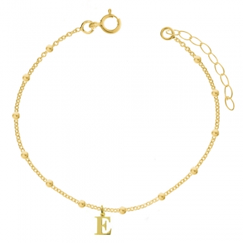 Tobillera dorada con letra inicial