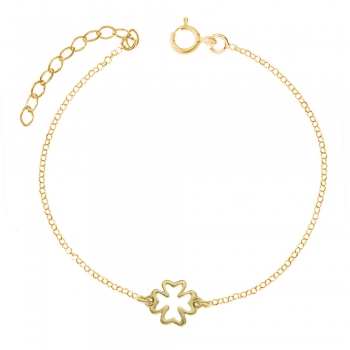 Tobillera dorada trébol de la Suerte