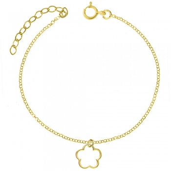 Tobillera dorada flor