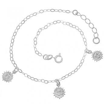 Tobillera soles Plata de Ley