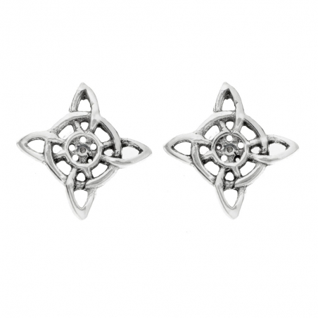 Pendientes nudo de bruja Plata de Ley