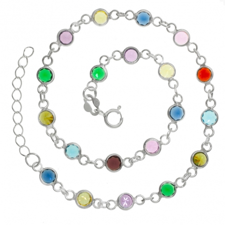 Tobillera cristales de colores
