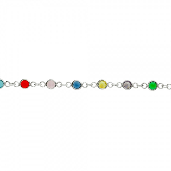 Tobillera cristales de colores