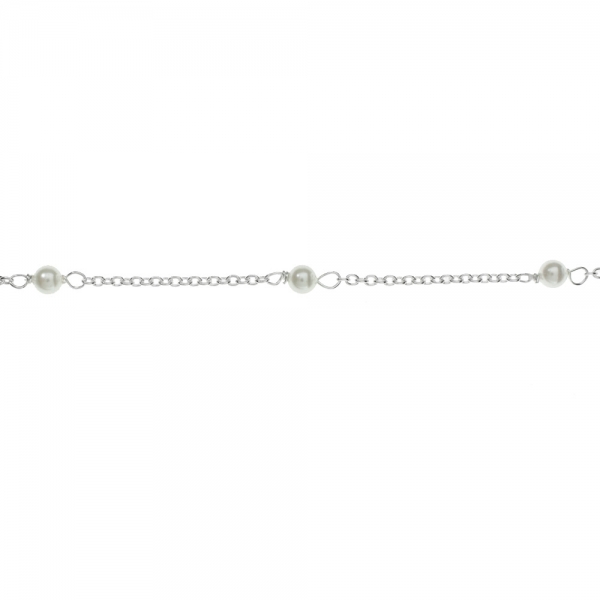 Tobillera perlas intercaladas