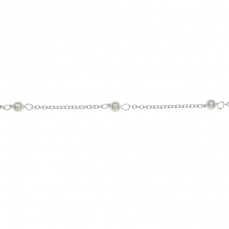 Tobillera perlas intercaladas