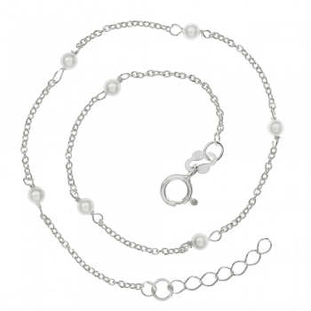 Tobillera perlas intercaladas