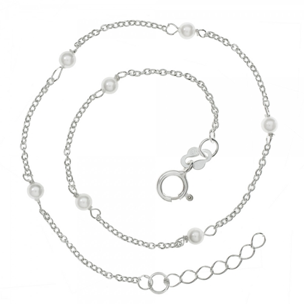 Tobillera perlas intercaladas