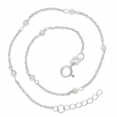 Tobillera perlas intercaladas