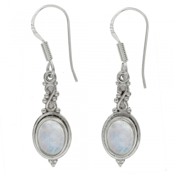 Pendientes largos piedra oval