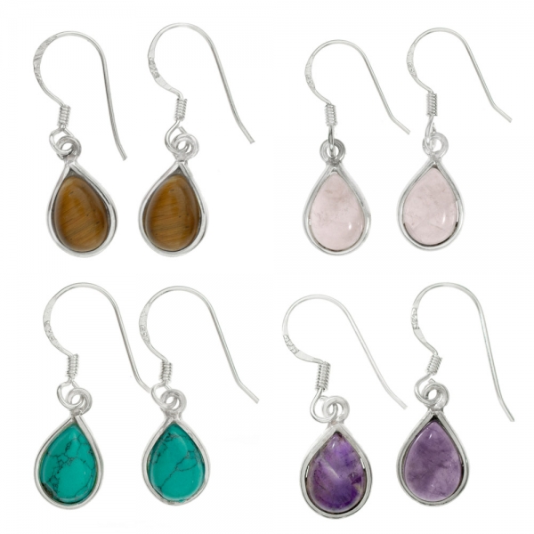 Pendientes gota piedra natural