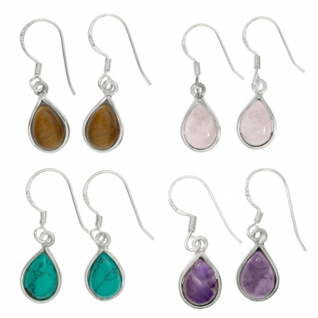 Pendientes gota piedra natural