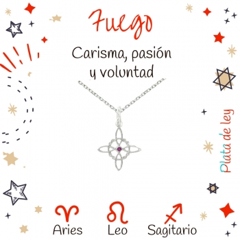 Collar nudo de bruja XS signos fuego