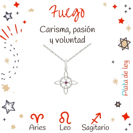 Collar nudo de bruja XS signos fuego