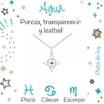 Collar nudo de bruja XS signos agua