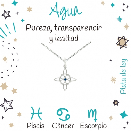 Collar nudo de bruja XS signos agua