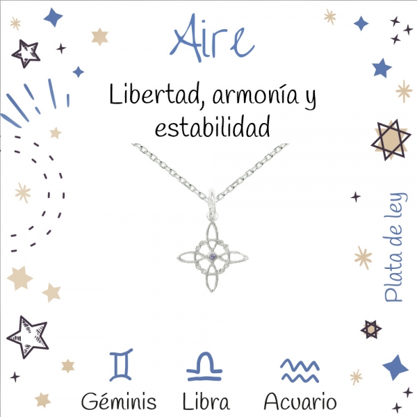 Collar nudo de bruja XS signos aire