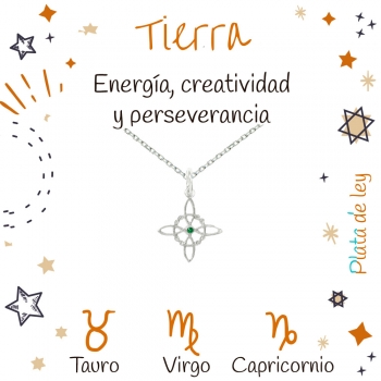 Collar nudo de bruja XS signos tierra